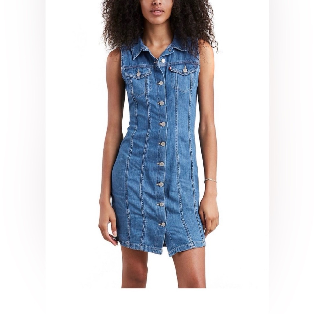 NWT! Levi's Women's Denim Jean Button Down Dress Size XS